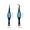 Alipis 4pcs Reverse Tweezers for Nail Art - Curved & Straight Precision Crafting Tweezers Stainless Steel Pointed Tip for Eyebrow view 2