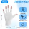 Andibro 5Pairs White Fingerless Cotton Gloves, Eczema Cotton Gloves for Dry Hands White Fingerless Gloves for Sleeping Touchscreen Spa Skin Treatment view 2