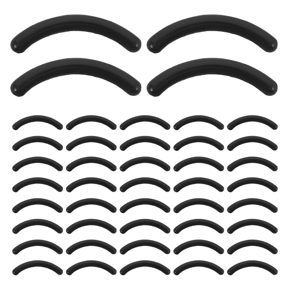 Alipis 100pcs Eyelash Curler Refills, Black Silicone Eyelash Pads, Curler Replacement Inserts, Universal Flexible Pad for Home, Salon, Party, Travel Black