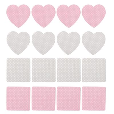 DECHOUS 4 Boxes Eyelash Glue Cleaning Pads - Heart/Square Disposable Eyelash Sheets for Salon Glue Cleaner - Cotton Makeup Remover Pads for Lash Extensions Polish Removal