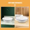 Alipis Enamelware Foot Soak Bowl: 40cm Deep Pedicure Bath Container - Enamel Salon Soaking Basin for Face Feet - Multi-Use Camping & Laundry Wash Tub view 3
