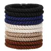 10Pcs Braided Hair Bands for Men, Non Slip Beard Ties Set, Multi-Color Men Bun Accessories, No Damage Elastic Bracelet Hair Ties with Smooth Beads for Long Thick Curly Hair Bun view 1