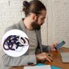 10Pcs Braided Hair Bands for Men, Non Slip Beard Ties Set, Multi-Color Men Bun Accessories, No Damage Elastic Bracelet Hair Ties with Smooth Beads for Long Thick Curly Hair Bun view 4