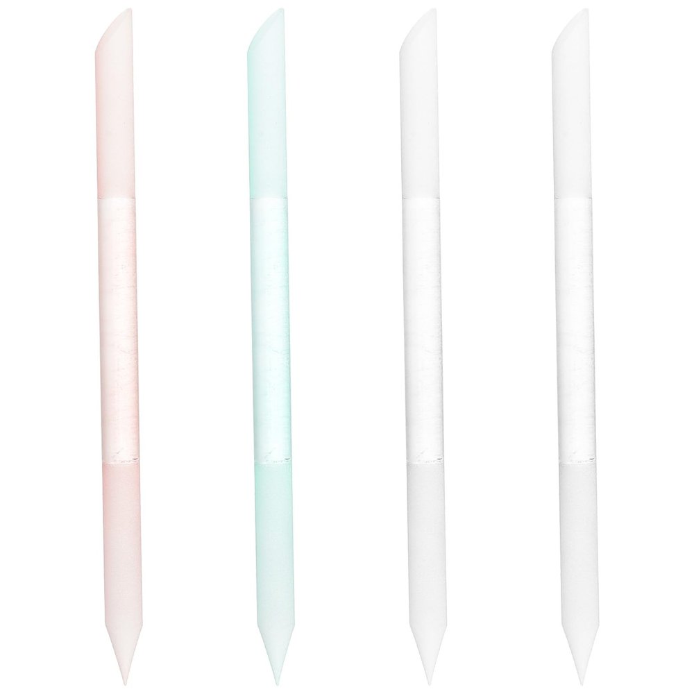 DECHOUS 4pcs Glass Cuticle Pusher Tool - Glass Manicure Stick - Double-Ended Cuticle Remover and Trimmer for Women - Nail Files for Salons and Home Use