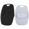 2 Pack Silicone Body Scrubber, Highly Elastic Bristles Handheld Brush for Shower, Lather Well and Gentle Exfoliating, Makes Skin Smooth, for Women and Men, Black and Gray view 1