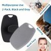 2 Pack Silicone Body Scrubber, Highly Elastic Bristles Handheld Brush for Shower, Lather Well and Gentle Exfoliating, Makes Skin Smooth, for Women and Men, Black and Gray view 3