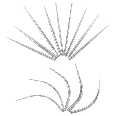 DECHOUS 14pcs Piercing Taper Tool Curved Straight Needles Stainless Steel Insertion Tool For Nose Studs Lips Earring Changing Supplies