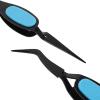 Healvian 4pcs Stainless Steel Reverse Tweezers Curved & Straight Fine Tip Tweezers for Nail Art Eyelash Extensions Manicure Crafting view 3
