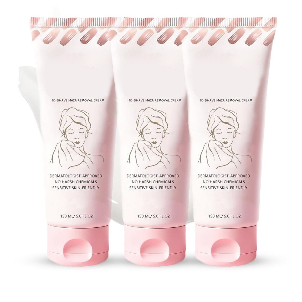 No Shave Hair Removal CreamSuitable for Sensitive Skin, Fast and Gentle, Moisturizes and Nurtures Skin, Leaving it Soft and Protected after Hair Removal (3pcs)