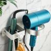 Bathroom Wall Hair Dryer Hanger, Wall Mounted Curling Iron and Hair Dryer Organizer, Space Aluminum Multipurpose Wall Organizer view 2