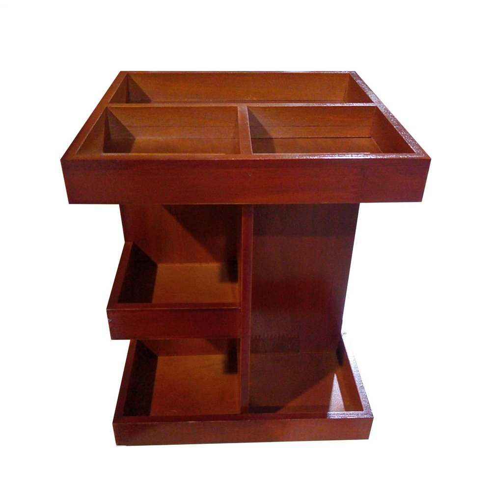 360 Rotating Cosmetic Organizer - Wooden Makeup Storage Rack Countertop Display, Perfume Holder, Vanity Organizer, Bathroom Bedroom Dorm Accessory | Rotating Makeup Rack for Home Apartment Closet