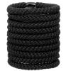 10Pcs Black Braided Hair Bands, No Damage Beard Ties Set, No Slip Elastic Ponytail Holders, Workout Bracelet Accessories with Smooth Beads for Men Women Long Thick Curly Hair Bun view 1