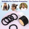 10Pcs Black Braided Hair Bands, No Damage Beard Ties Set, No Slip Elastic Ponytail Holders, Workout Bracelet Accessories with Smooth Beads for Men Women Long Thick Curly Hair Bun view 3