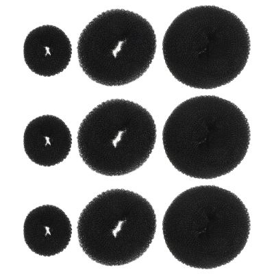Alipis 9pcs Hair Donut Bun Maker Set: Hair Black Donut Bun Former Versatile Nylon Large Medium Small Sizes Easy Chignon Sock Makers