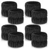 8Pcs Black Microfiber Spa Wrist Bands for Face Washing, Stretchy Arm Wrist Towels, Anti-Spill Wristbands to Stop Water Running Down Arms, Womens Bath Accessories, Essential Skincare Tools view 1