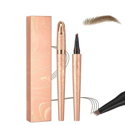 2026 New 4-Tip Eyebrow Pencil, Waterproof and Smudge-Proof Micro-Blade Eyebrow Pencil, Draws Natural Hair-Like Strokes, Long-Lasting Eyebrow Makeup Suitable for All Skin Tones (Brown)