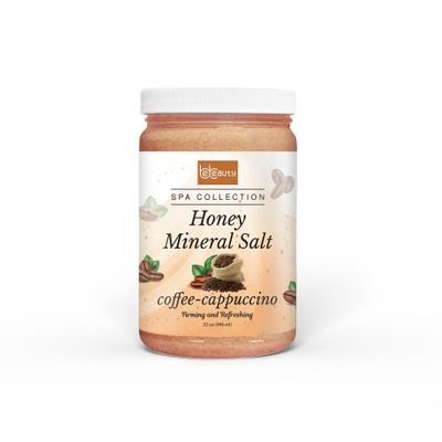 Coffee Cappuccino Honey Mineral Salt Invigorating & Nourishing Foot and Body Mineral Salt for Soft, Smooth & Refreshed Skin by BeBeauty