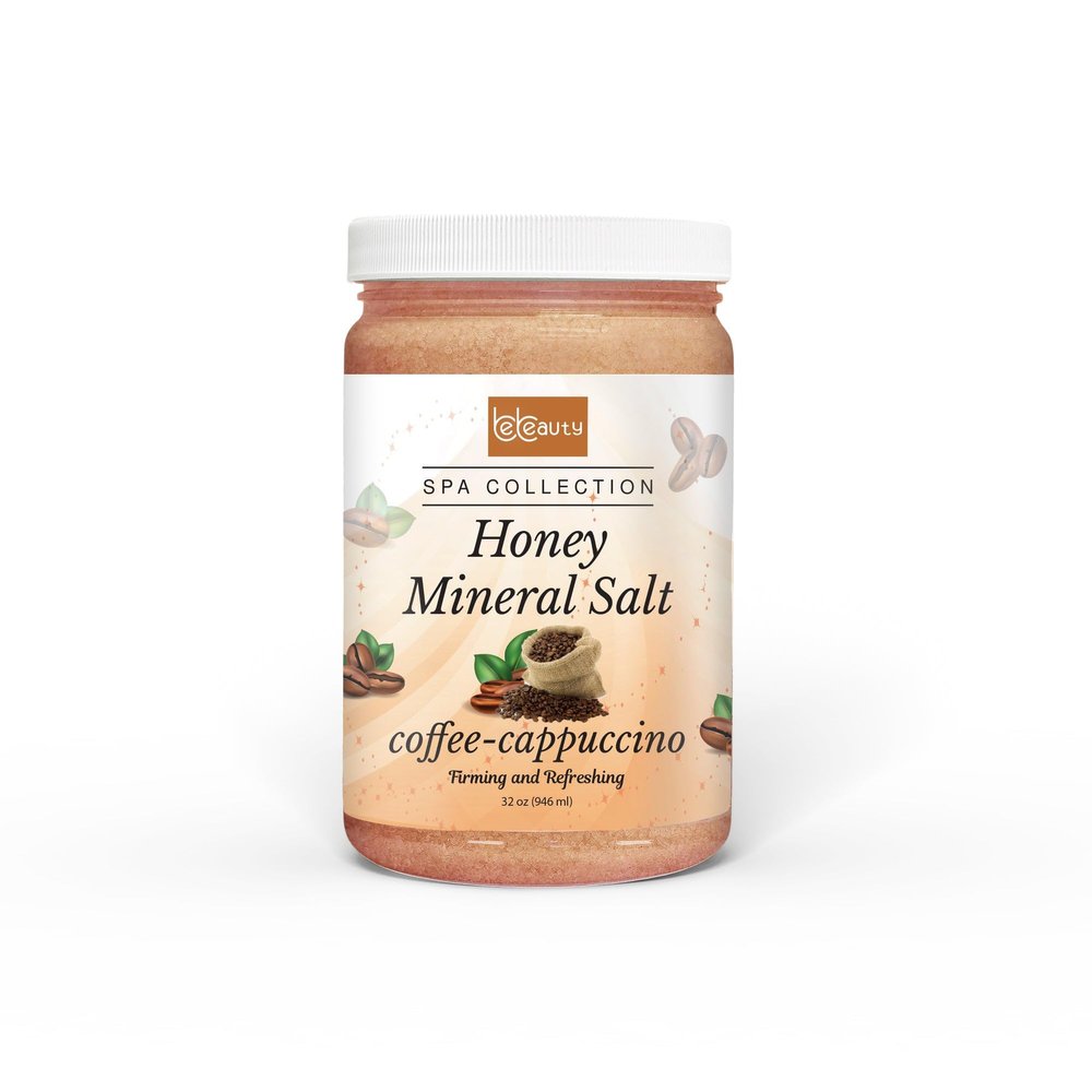 Coffee Cappuccino Honey Mineral Salt Invigorating & Nourishing Foot and Body Mineral Salt for Soft, Smooth & Refreshed Skin by BeBeauty
