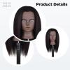 Tressify 14 In Hair Mannequin Head Cosmetology, Design Realistic Dark Straight Practice, Included Desk Clamp, For Makeup And Styling Ideal view 4