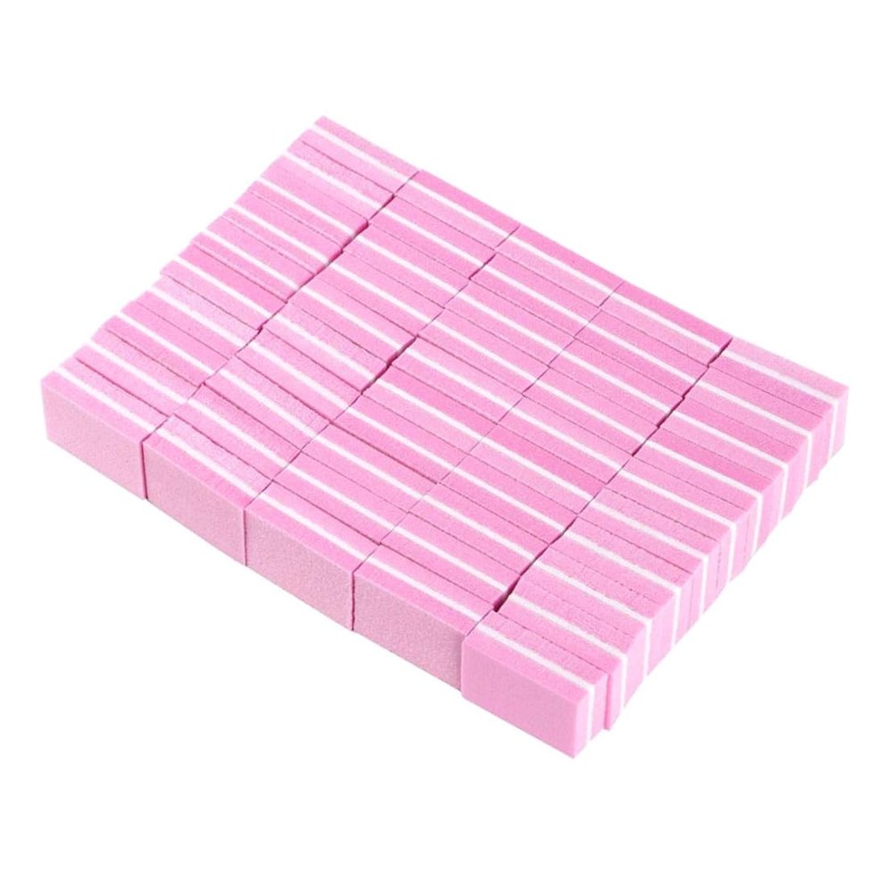 Mini Double Sided Nail File Blocks, 50Pcs Color Sponge Buffing & Polishing Strips for Manicure