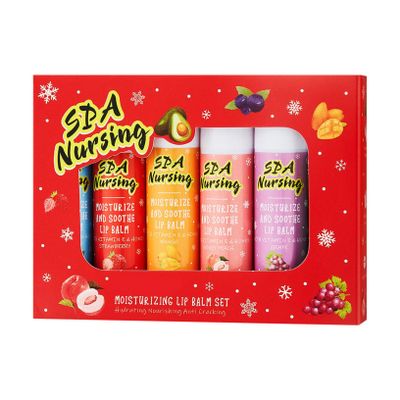 ACSUSS 6 Piece Moisturizing Lip Balm Set Assorted Fruit Flavors Holiday Gift Multicolor One Size