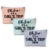 3 Pcs Girl Trip 2026 Cosmetic Bag Retro Plaid Makeup Bag Girls Trip Gifts Favors Girls Weekend Gifts Travel Christmas Funny Friendship Gift for Women Sisters Bachelorette Party Birthday Graduation view 1