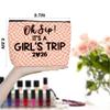 3 Pcs Girl Trip 2026 Cosmetic Bag Retro Plaid Makeup Bag Girls Trip Gifts Favors Girls Weekend Gifts Travel Christmas Funny Friendship Gift for Women Sisters Bachelorette Party Birthday Graduation view 2