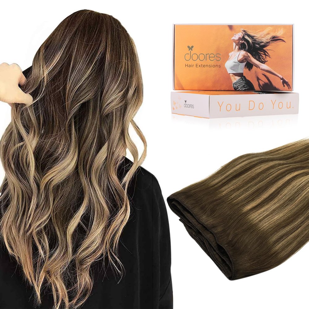 DOORES Hair Extensions Real Human Hair
