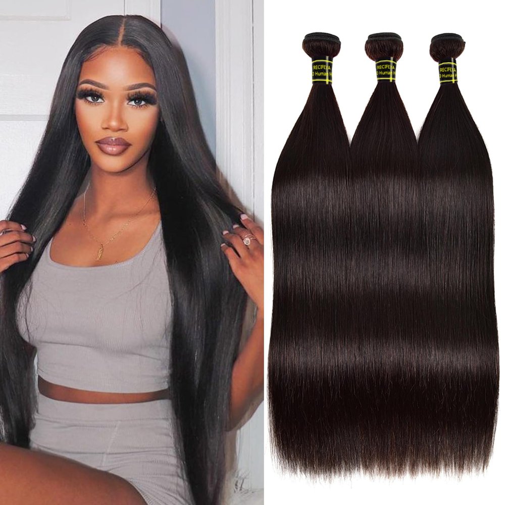 10A Human Hair Bundles 26 28 30 Inch Straight Bundles Human Hair 100% Unprocessed Brazilian Virgin Hair Quick Weave Extensions Natural Black