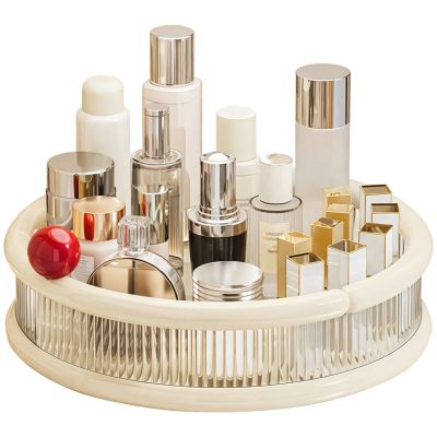 360 Vanity Organizer Rotating, Capacity Large Display Perfume Tray, Skincare for Dresser Storage Multi-Functional, Holder Transparent Cosmetic, Bathroom Accessory for Countertop