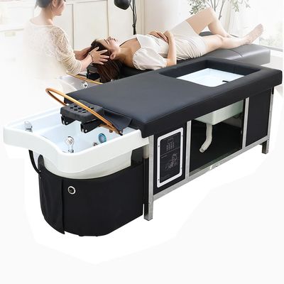 HUAIPU Massage Shampoo Bedwith Open Footbath,Multifunctional Head Spa Bed,Supports Water CirculationFumigationLight Therapy Massage Table for Spa Beauty Salon