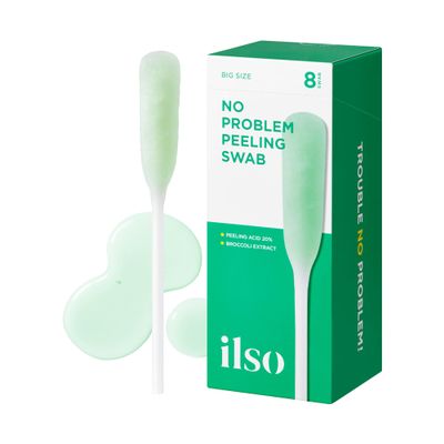 ILSO No Problem Peeling Swab, Peeling Stick for Blackheads and Excess Sebum, 8ea, Korean Skincare