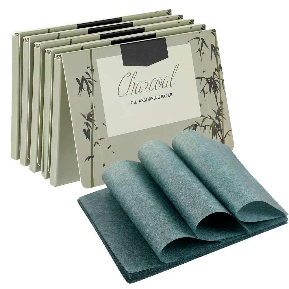 500 Counts Oil Blotting Papers for Face, Bamboo Oil Absorbing Sheets for Oily Skin, Oils Blotting Sheets for Face, Oils Wipes 9cmx6cm