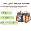 HOLABEAR Retro vintage vanity makeup bag organizer large capacity waterproof transparent toiletry handbag luxury cosmetic women ladies travle daily purse storage case (Classic) view 2