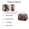 HOLABEAR Retro vintage vanity makeup bag organizer large capacity waterproof transparent toiletry handbag luxury cosmetic women ladies travle daily purse storage case (Classic) view 3