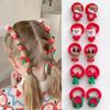 10Pcs Christmas Hair Ties for Girls, Cute Santa Claus Deer Bell Bear Gift Box Hair Bands Elastics Ponytail Holders, Christmas Hair Accessories Red Hair Ropes Holiday Party Favor Gifts view 1