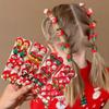 10Pcs Christmas Hair Ties for Girls, Cute Santa Claus Deer Bell Bear Gift Box Hair Bands Elastics Ponytail Holders, Christmas Hair Accessories Red Hair Ropes Holiday Party Favor Gifts view 2