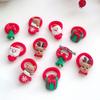 10Pcs Christmas Hair Ties for Girls, Cute Santa Claus Deer Bell Bear Gift Box Hair Bands Elastics Ponytail Holders, Christmas Hair Accessories Red Hair Ropes Holiday Party Favor Gifts view 3