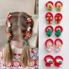 10Pcs Christmas Hair Ties for Girls, Cute Snowflake Deer Gloves Holly Leaf Bear Hair Bands Elastics Ponytail Holders, Christmas Hair Accessories Red Hair Ropes Holiday Party Favor Gifts view 1