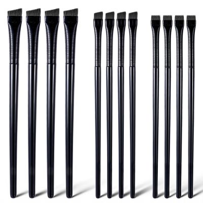 12 Pack Angled Eyeliner Brush, Soft Reusable Angled Eye Makeup Brushes Practical Thin Eyebrow Brushes Makeup Brush Set Tool for Women Professional Beauty