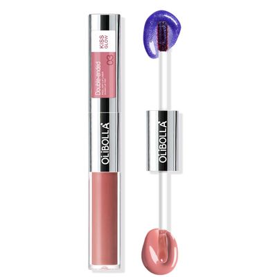 Double-Ended Peel-Off Lip Liner & Gloss Tint  Long-Lasting Hydrating Lip Color, Smudge-Proof & Kiss-Proof Gloss Duo for Plump Shiny Lips (03 Milk Tea Glow)