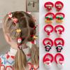 10Pcs Christmas Hair Ties for Girls,Cute Santa Claus Penguin Bell Brown White Bear Hair Bands Elastics Ponytail Holders,Christmas Hair Accessories Red Hair Ropes Holiday Party Favor Gifts view 1