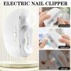 3-in-1 Electric Nail Clippers, Upgrade Electric Nail Clippers for Kids or Adults, Electric Polishing Nail Clipper with Collector, Excellent Electric Nail Trimmer Gift for Your Loves (Pearl-White) view 2