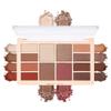 12-Color Warm Red Brown Eyeshadow Palette  Matte Shimmer Glitter Neutral Nude Eye Shadow with Rose Gold, Champagne, Bronze & Peach Shades, High Pigment Long-Lasting Blendable Soft Glam Makeup Palette view 1