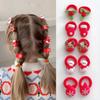 10Pcs Christmas Hair Ties for Girls Red Hair Band Snowman Snowflake Deer Gloves Holly Leaves Elastics Rubber Bands Ponytail Holder Christmas Hair Accessories for Kids Hair Ropes Holiday Party Favor view 1