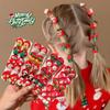 10Pcs Christmas Hair Ties for Girls Red Hair Band Snowman Snowflake Deer Gloves Holly Leaves Elastics Rubber Bands Ponytail Holder Christmas Hair Accessories for Kids Hair Ropes Holiday Party Favor view 4