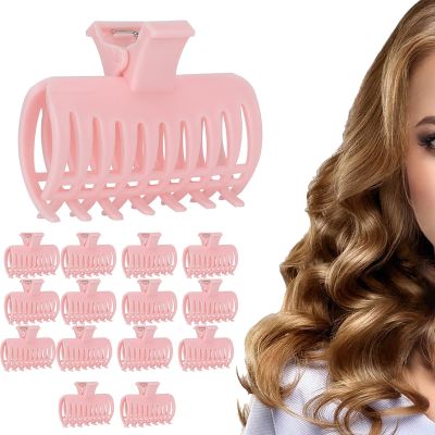 15Pcs Hair Curler Clips, Plastic Roller Clips Hair Roller Fixing Clamp Holding Section Claw Hairdressing Tool for Effortless Curls and Waves