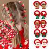 10Pcs Christmas Hair Ties for Girls Red Hair Band Santa Claus Elk Bear Bell Gift Gloves Elastics Rubber Bands Ponytail Holder Cute Christmas Hair Accessories for Kids Hair Ropes Holiday Party Favor view 1