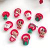 10Pcs Christmas Hair Ties for Girls Red Hair Band Santa Claus Elk Bear Bell Gift Gloves Elastics Rubber Bands Ponytail Holder Cute Christmas Hair Accessories for Kids Hair Ropes Holiday Party Favor view 3