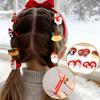 10Pcs Christmas Hair Ties for Girls Red Hair Band Santa Claus Snowman Bear Bell Penguin Elastics Rubber Bands Ponytail Holder Cute Christmas Hair Accessories for Kids Hair Ropes Holiday Party Favor view 2
